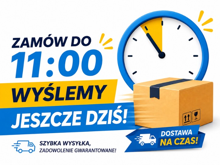 Zamów do 11:00, a wyślemy jeszcze dziś!